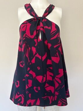 $50 NWT Banana Republic Women’s Halter Tie-Neck Tank Top in Fuchsia Floral